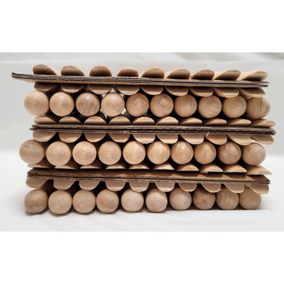 Lot of 83 Round Natural Unfinished Wood 4.5" Traditional Clothes 3.75" Doll Pins - Picture 4 of 9